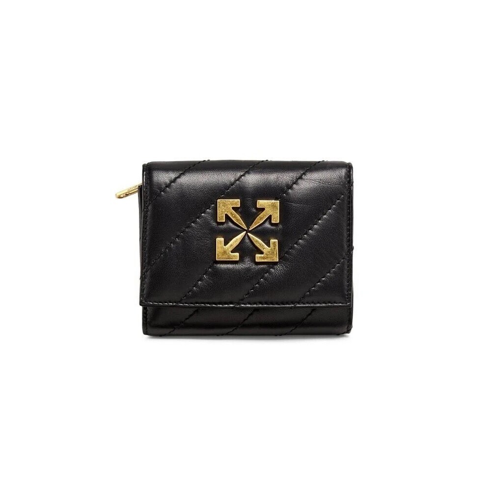 Authentic Off-White Jackhammer French Leather‎ Black Wallet *NEW WITH FLAW*